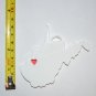 WEST VIRGINIA STATE OUTLINE CHARLESTON RED HEART HOLIDAY ORNAMENT USA PR244-WV