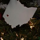 OHIO STATE OUTLINE COLUMBUS RED HEART CUTOUT ORNAMENT HOLIDAY CHRISTMAS PR244-OH