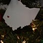 OHIO STATE OUTLINE COLUMBUS RED HEART CUTOUT ORNAMENT HOLIDAY CHRISTMAS PR244-OH