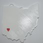 OHIO STATE OUTLINE COLUMBUS RED HEART CUTOUT ORNAMENT HOLIDAY CHRISTMAS PR244-OH