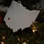 OHIO STATE OUTLINE COLUMBUS RED HEART CUTOUT ORNAMENT HOLIDAY CHRISTMAS PR244-OH