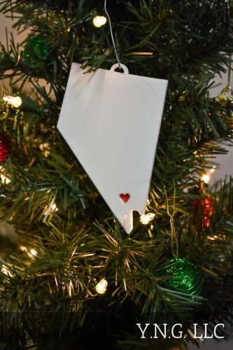 Nevada State Carson City Heart Ornament Holiday Christmas Decor USA PR244-NV