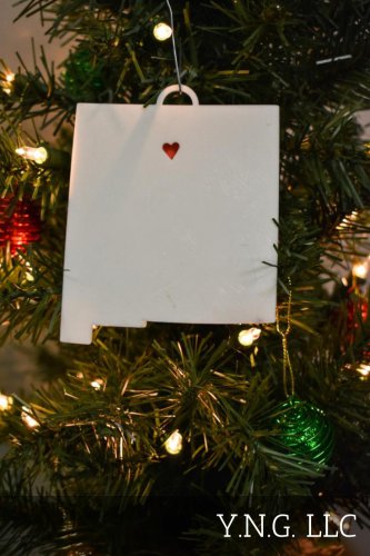 New Mexico State Santa Fe Heart Ornament Holiday Christmas Decor USA PR244-NM