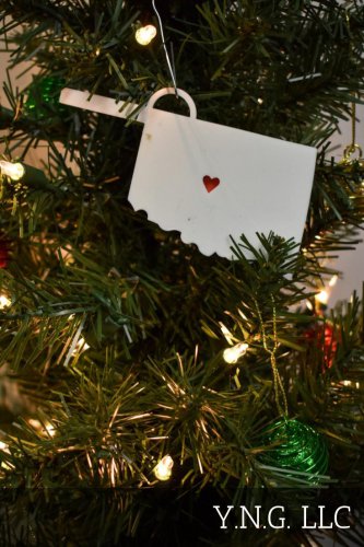 Oklahoma State Oklahoma City Heart Ornament Holiday Christmas Decor USA PR244-OK