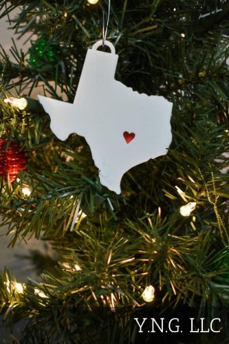Texas State Austin Heart Ornament Holiday Christmas Decor USA PR244-TX