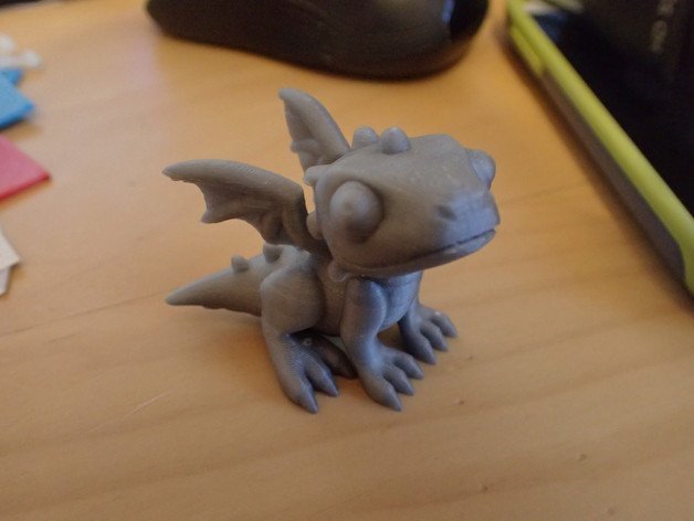 Cute Dragon Figure - 3D Printed - White