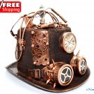 Steampunk Copper Top Hat Costume Cosplay Party With Clock and Gears Handmade