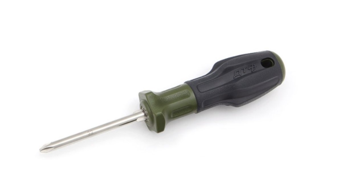 Adjustable screwdriver with two-component handle 80 mm; SL6 x PH2