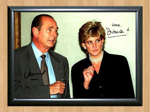 Jacques Chirac Princess Diana Signed Autographed Photo Poster Print Memorabilia A3