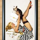 Gil Elvgren Lucky Dog Retro Pinup Girl  Print Poster Vintage Photo Picture A3