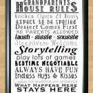 Grandparents House Rules Typography Art  Print Poster Photo Wall Decor Funny 1 A3