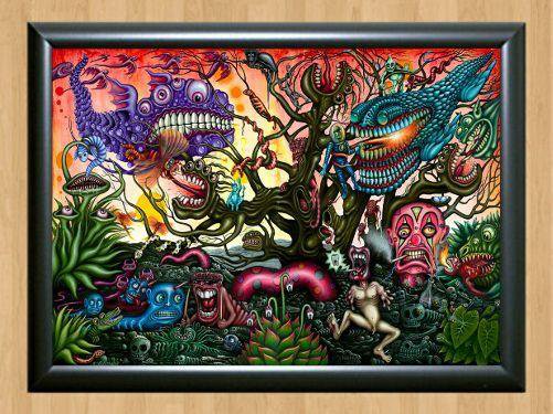 Psychedelic Trippy Funky Mushrooms Audio Video Visulization  Photo Print 5 A3