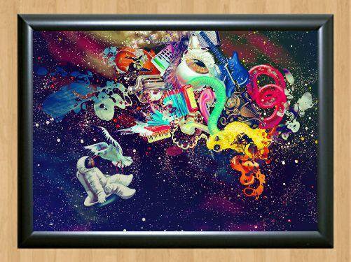 Psychedelic Trippy Funky Mushrooms Audio Video Visulization  Photo Print 7 A3