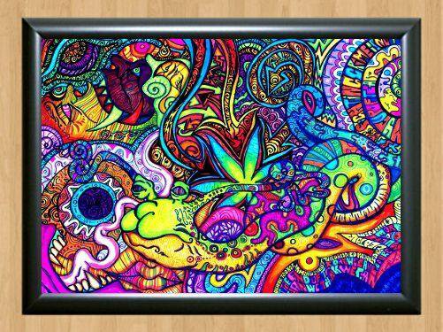 Psychedelic Trippy Funky Mushrooms Audio Video Visulization  Photo Print 9 A3