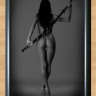 Sexy Woman Modern Abstract Fine Art Nude Katana Sword Wall  Photo Print Poster A3