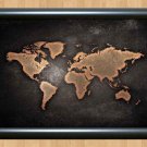 World Map Old Antique Leather Style  Print Poster Photo A3
