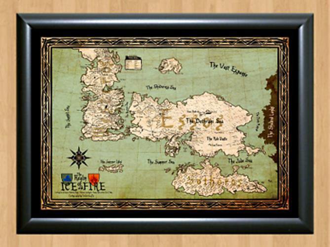 Game Of Thrones Drawing Map GoT Deco Photo Print Poster A3