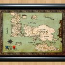 Game Of Thrones Drawing Map GoT Deco Photo Print Poster A3