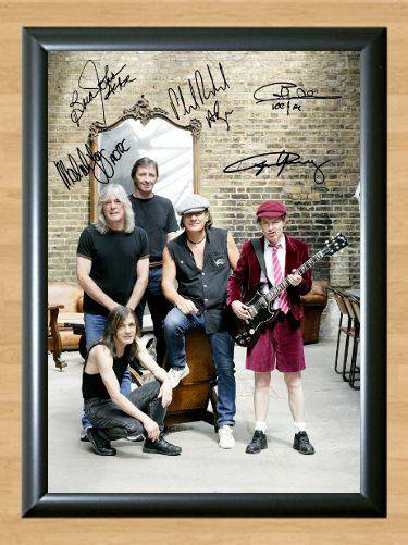 AC AC DC Band Black Ice world Bon Scott Signed Autographed Photo Poster Print Memorabilia A3