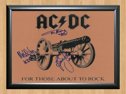 AC/DC AC DC AC For Those About to Rock Band Signed Autographed Photo Poster Print Memorabilia A3
