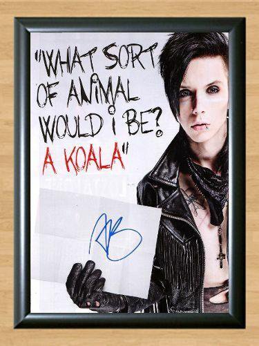 Andy Biersack Divine Black Veil Brides Signed Autographed Photo Poster Print Memorabilia A3