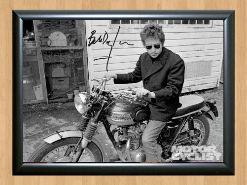 Bob Dylan Motorcycle Signed Autographed Photo Poster Print Memorabilia A3