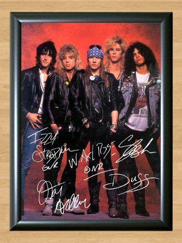 Guns N Roses Axel Rose Slash Guitar Signed Autographed Photo Poster Print Memorabilia A3