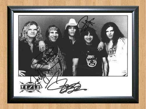 Tesla Rock Band Signed Autographed Photo Poster Print Memorabilia A3