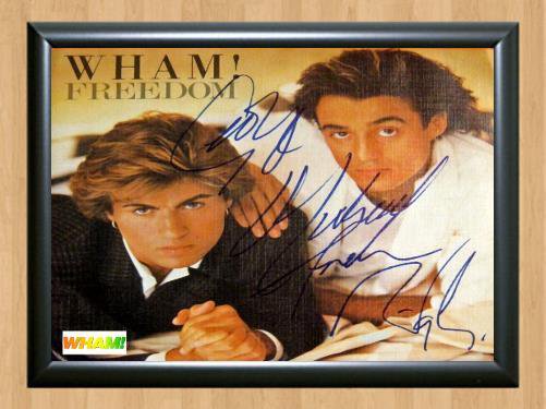 Wham George Michael Andrew Ridgeway Signed Autographed Photo Poster Print Memorabilia A3