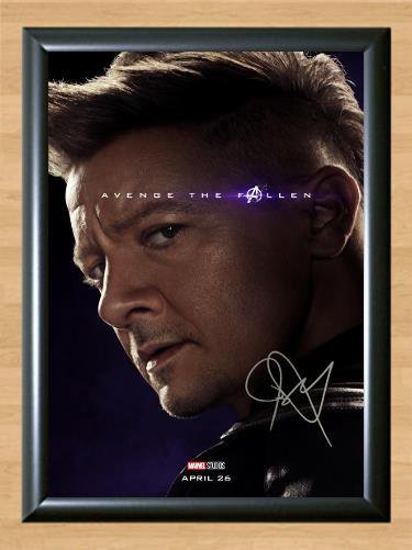 Avengers Endgame Hawkeye Clint Barton Jeremy Renner Signed Autographed Photo Poster Memorabilia A3