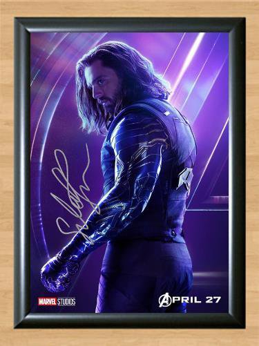 Avengers Infinity War Bucky Sebastian Signed Autographed Photo Poster Print Memorabilia A3