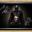 Christian Bale Heath Ledger Batman Signed Autographed Photo Poster Print Memorabilia A3