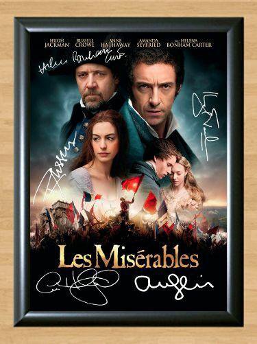Les Miserables Cast Hugh Jackman Signed Autographed Photo Poster Print Memorabilia A3