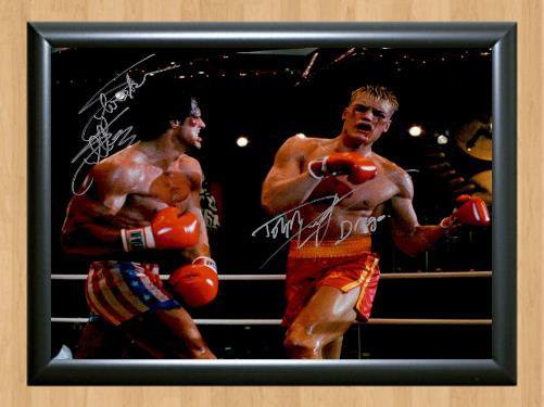 Rocky Sylvester Stallone Dolph Lundgren Signed Autographed Photo Poster Print Memorabilia A3