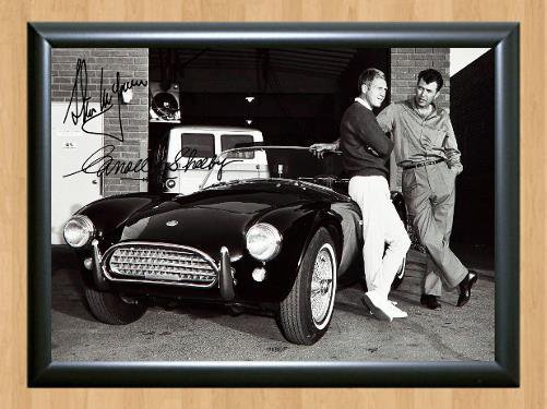 Steve McQueen Carroll Shelby Signed Autographed Photo Poster Print Memorabilia A3