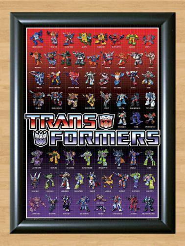 Transformers Animated Print Poster 62 Characters Cartoon  Optimus Prime A3