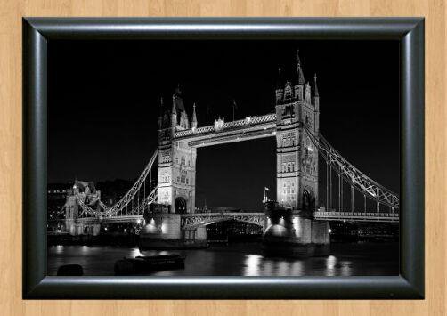London Tower Bridge B&W Wall Art Home Decor Photo Poster Picture Print Night A4