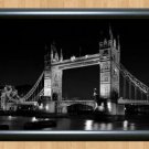 London Tower Bridge B&W Wall Art Home Decor Photo Poster Picture Print Night A4