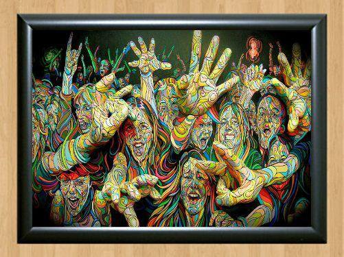 Psychedelic Trippy Funky Mushrooms Audio Video Visulization  Photo Print 25 A4