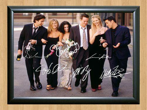 Friends Cast Jennifer Aniston Matt LeBlanc Kudrow Signed Autographed Photo Poster Memorabilia A4