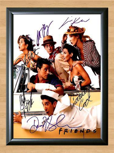 Friends Jennifer Aniston Cast Signed Autographed Photo Poster Print Memorabilia A4