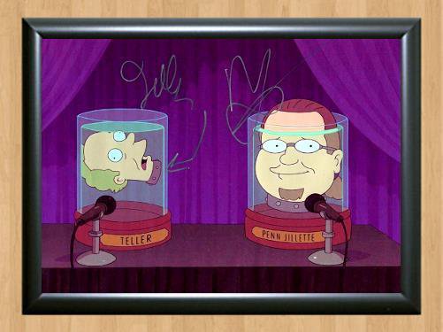 Futurama Penn Jillette Teller Signed Autographed Photo Poster Print Memorabilia A4