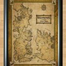 Game Of Thrones Houses Map Westeros And Free Cities  Print Poster Wall A4