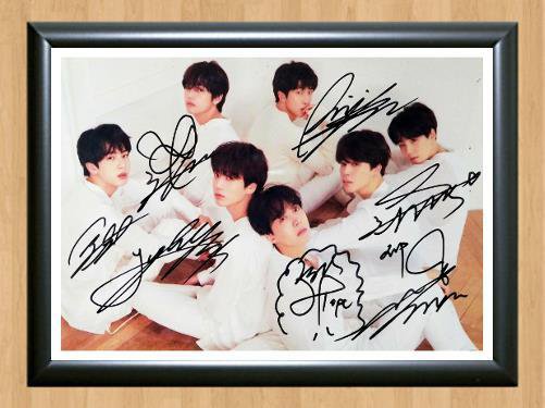 Bangtan Boys BTS Signed Autographed Photo Poster Print Memorabilia A4