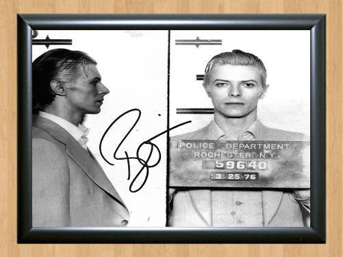David Bowie Mug Shot Signed Autographed Photo Poster Print Memorabilia A4