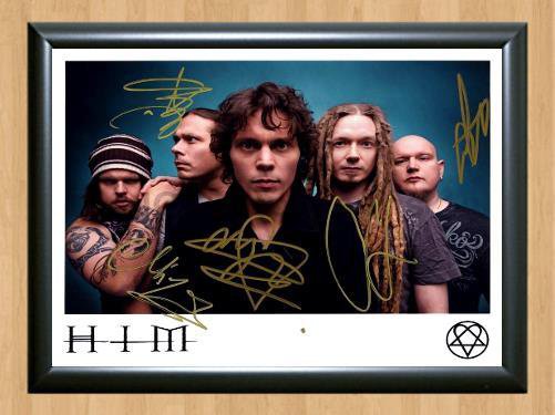 HIM Band Signed Autographed Photo Poster Print Memorabilia A4