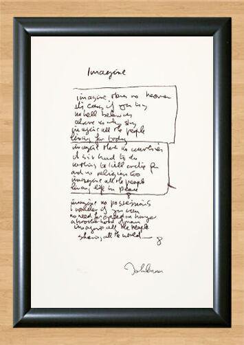 The Beatles John Lennon Imagine Lyrics Signed Autographed Photo Poster Print Memorabilia A4