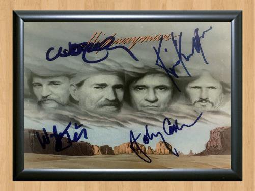The Highwaymen Johnny Cash Signed Autographed Photo Poster Print Memorabilia A4