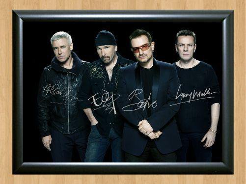 U2 Bono The Edge Adam Clayton Larry Mullen Signed Autographed Photo Poster Print Memorabilia A4