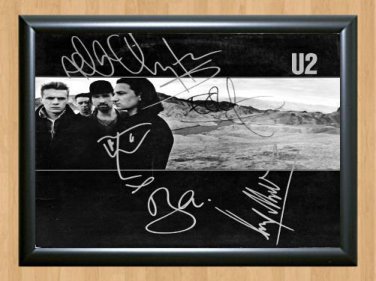 Ｕ２ サイン ユーツー ボノ エッジ 直筆 パンフレット U2 signed autographed 8×12 photo Bono The Edge autographs band